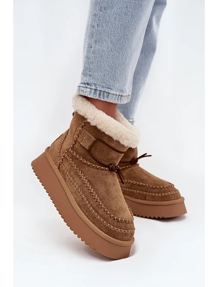 Semišové dámské zimní boty s ozdobnými Big Star Camel model 21708676 - Big Star Shoes