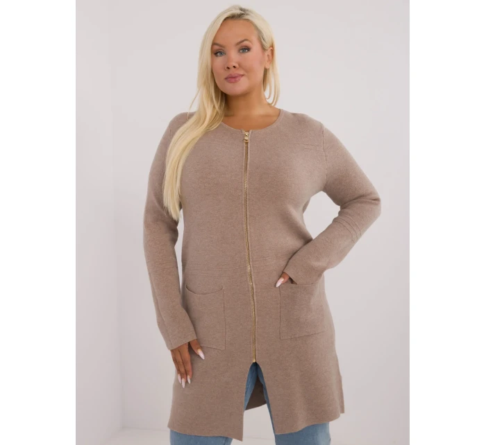 Sweter PM SW model 20473652 ciemny bezowy - FPrice Sweter PM SW model 20473652 ciemny bezowy - FPrice