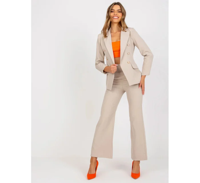 Dámské sako DHJ MA 15555 béžové - FPrice Dámské sako DHJ MA 15555 béžové - FPrice