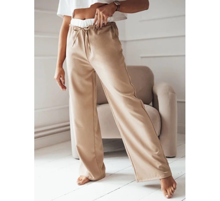 Dámské široké kalhoty THAMI camel FashionStreet UY1849