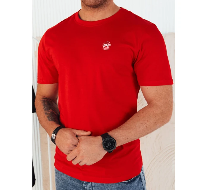 Pánské tričko s potiskem červené Dstreet RX5444 Pánské tričko s potiskem červené Dstreet RX5444