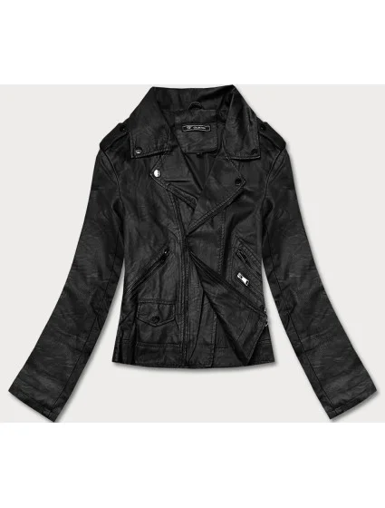 Černá dámská bunda ramoneska model 18059187 - Forget me not FASHION