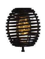 RATANOVÁ SOLÁRNÍ KULOVÁ LAMPA ČERNÁ PROGARDEN