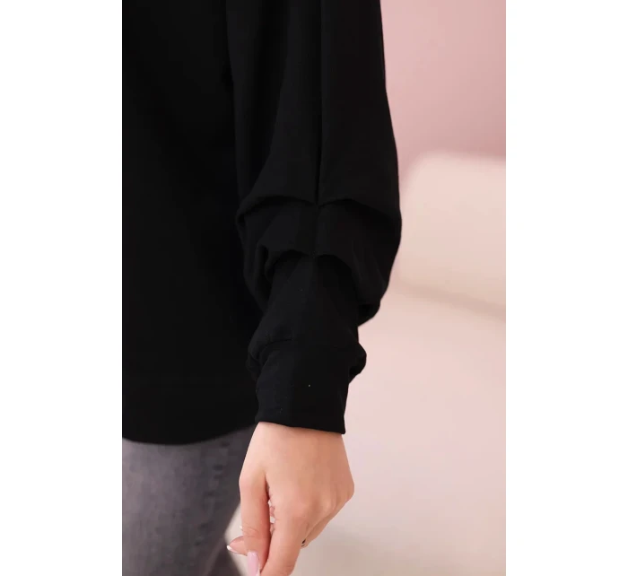 Bavlněná halenka s mašlí černý