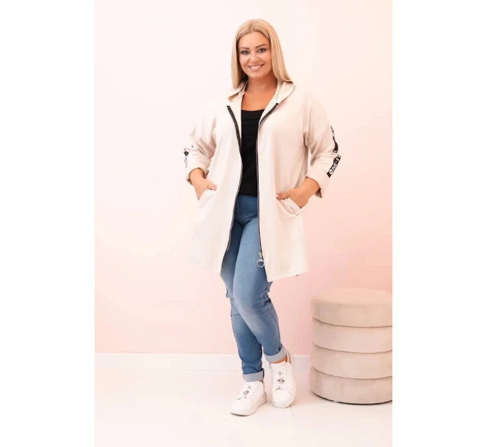 Dámská mikina s ozdobnými rukávy černá masełkowa