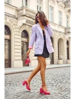 Módní sandály na vysokém podpatku s pásky Fuchsie model 21223608 - Kesi Módní sandály na vysokém podpatku s pásky Fuchsie model 21223608 - Kesi