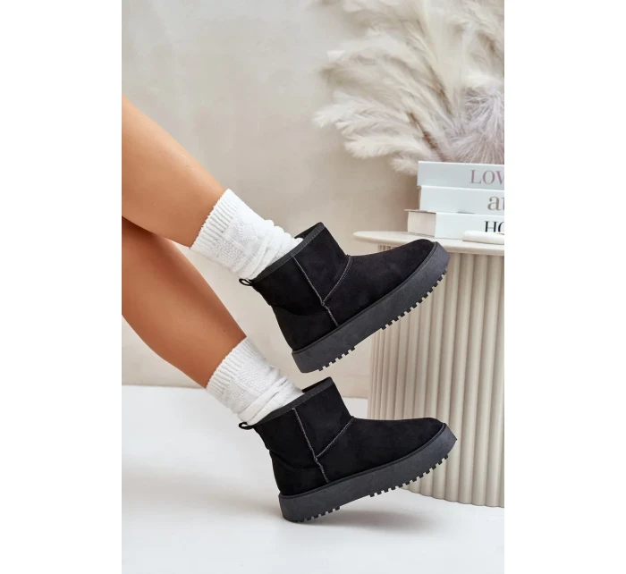 Dámské Sněhule Na Platformě Z Eko Semiše Černé Atteria Dámské Sněhule Na Platformě Z Eko Semiše Černé Atteria