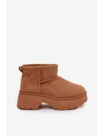 Dámské nízké sněhule Mavelle s kožíškem – camel Dámské nízké sněhule Mavelle s kožíškem – camel