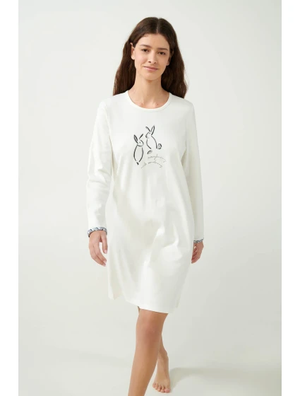 Vamp - Krémová noční košile s roztomilými zajíčky 21455 - Vamp