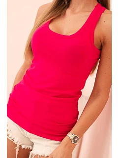 Dámská tílko z bavlny s kulatým výstřihem růžová
