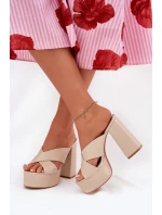 Dámské Klapky Na Platformě A Podpatku Béžové model 21688158 - Boto Dámské Klapky Na Platformě A Podpatku Béžové model 21688158 - Boto