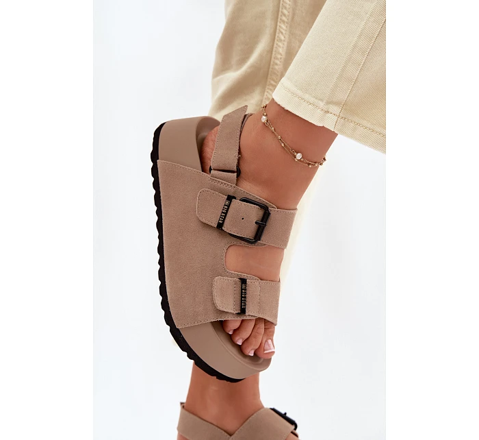 Semišové sandály na platformě Big Star model 22064119 Béžové - Big Star Shoes