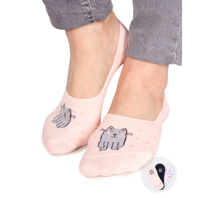 Yoclub Bavlněné dívčí ponožky 3-pack SKB-0093G-AA00 Vícebarevné