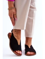 Dámské semišové sandály Lewski Boty 3220/X Černé Dámské semišové sandály Lewski Boty 3220/X Černé