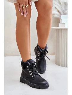 Dámské Zateplené Kotníkové Boty Traperky Na Zip Černé Mevanisa