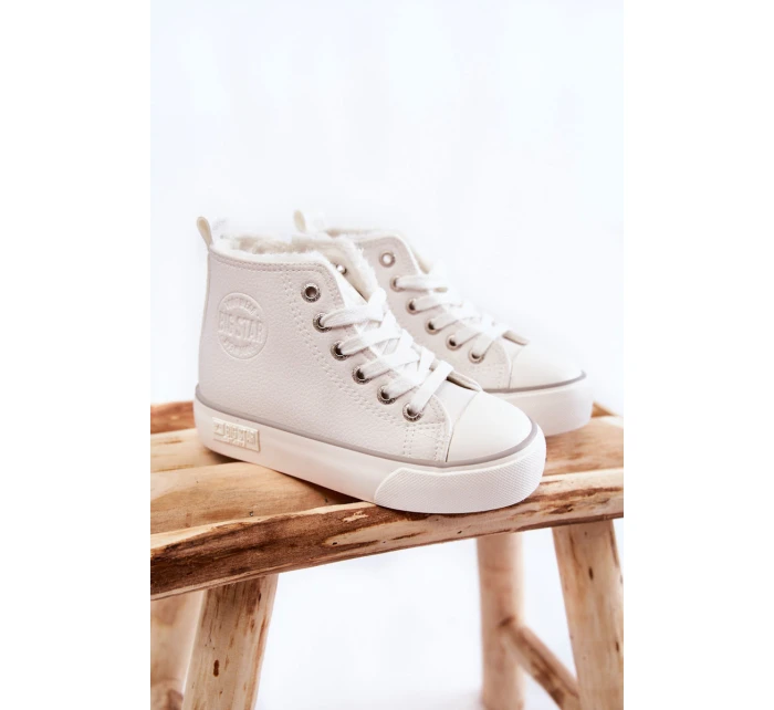 Dětské vysoké tenisky se zipem Big Star model 21599355 Bíle - Big Star Shoes