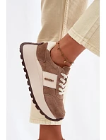 Dámské tenisky na platformě z přírodního semiše tmavě béžové Rosinae Dámské tenisky na platformě z přírodního semiše tmavě béžové Rosinae