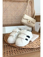 Dětské sportovní sneakers z eko kůže Renel – bílé