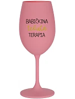 BABIČKINA TEKUTÁ TERAPIA - ružový pohár na víno 350 ml