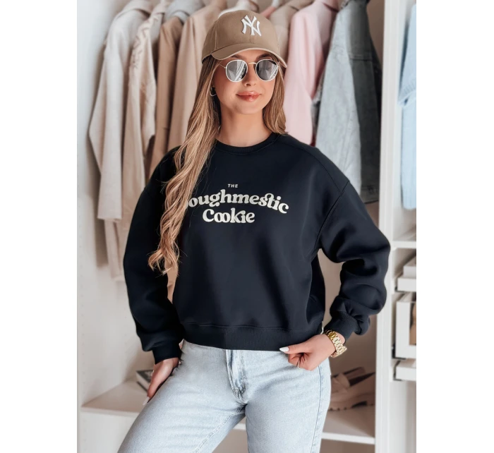 Dámská oversize mikina s potiskem COOKIES tmavě modrá FashionStreet BY1447 Dámská oversize mikina s potiskem COOKIES tmavě modrá FashionStreet BY1447