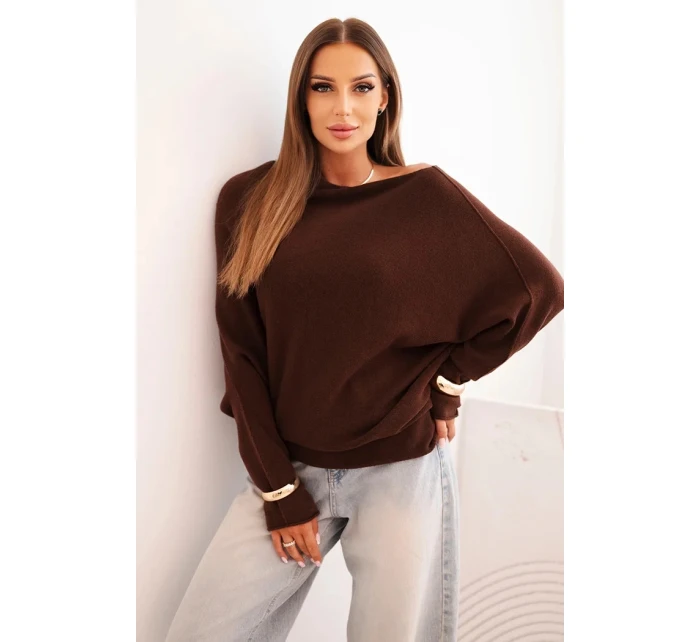 Dámský asymetrický viskózový svetr netopýří model 21301095 - K-Fashion