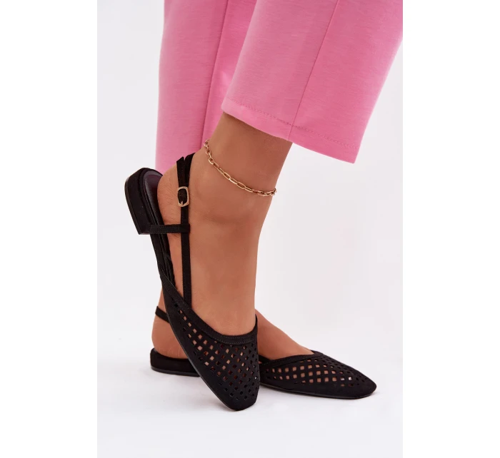 Prodyšné baleríny z eko semiše černé Farivelle