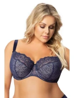 Polovyztužená dámská podprsenka tm. modrá model 20764045 - Gorsenia Polovyztužená dámská podprsenka tm. modrá model 20764045 - Gorsenia