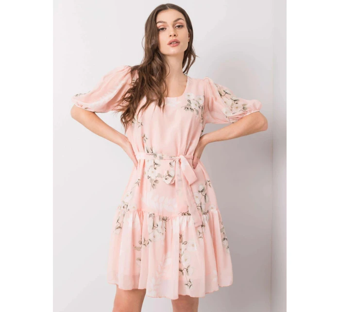 Dámské květované šaty LK SK 508129.06X Pudr růžová - Lakerta