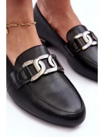 Dámské mokasíny s ozdobou černá model 21636073 - SERGIO LEONE