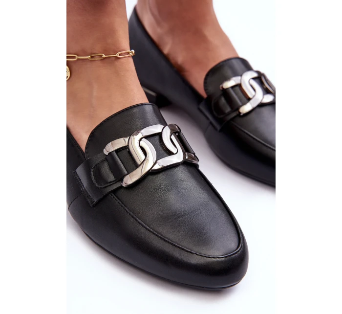Dámské mokasíny s ozdobou černá model 21636073 - SERGIO LEONE
