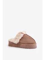 Dámské Sněhové Pantofle Na Silné Podešvi S Kožíškem Tmavě Béžové model 21677944 - Boto