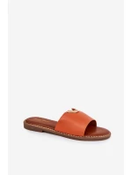 Dámské Pantofle Eko Kožené S Ozdobnými Oranžové model 21689334 - Boto Dámské Pantofle Eko Kožené S Ozdobnými Oranžové model 21689334 - Boto