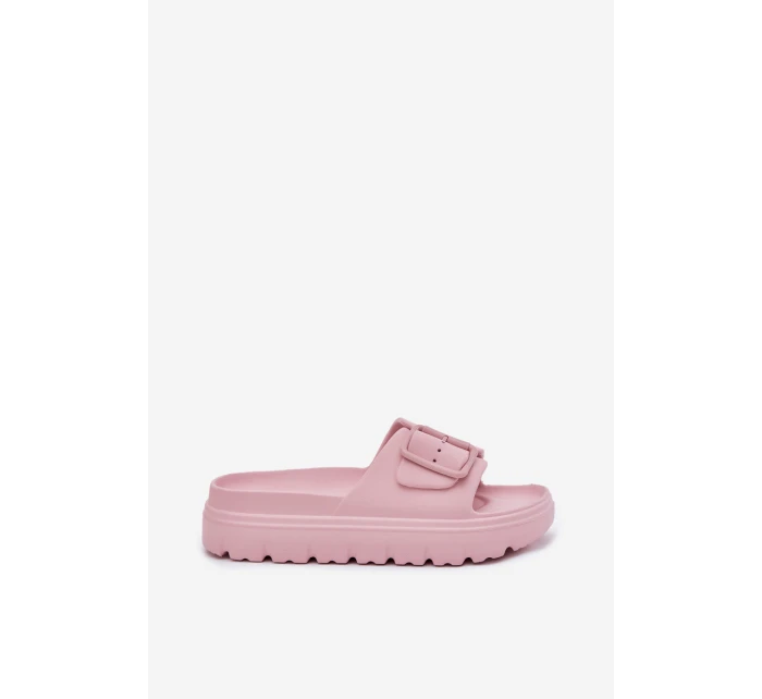 Dámské Pěnové Sandały Na Platformě S Přezkou Růžové Viasara Dámské Pěnové Sandały Na Platformě S Přezkou Růžové Viasara