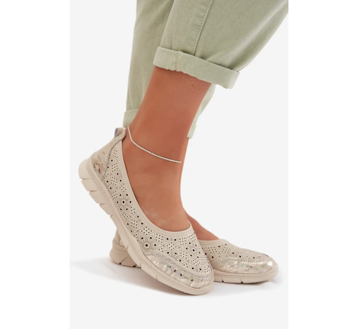 Bežové baleríny model 22027759 - EVENTO