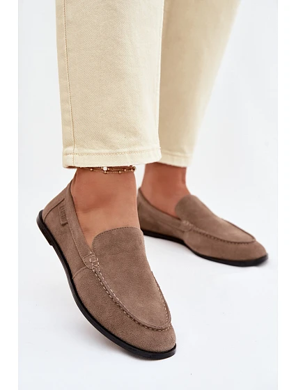 Dámské mokasíny z přírodního semiše Big Star model 22069362 Béžové - Big Star Shoes Dámské mokasíny z přírodního semiše Big Star model 22069362 Béžové - Big Star Shoes