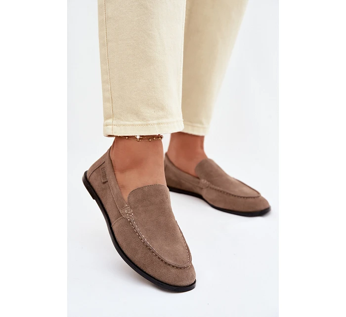 Dámské mokasíny z přírodního semiše Big Star model 22069362 Béžové - Big Star Shoes Dámské mokasíny z přírodního semiše Big Star model 22069362 Béžové - Big Star Shoes