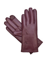 Semiline Dámské kožené antibakteriální rukavice P8205-3 Crimson
