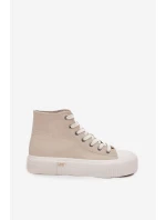 Dámské trampky na platformě LEE ISLA C WOMEN LOW – béžové