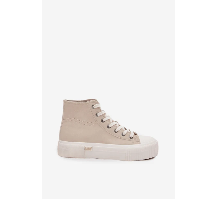 Dámské trampky na platformě LEE ISLA C WOMEN LOW – béžové