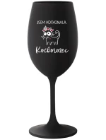 JSEM KOČKONALÁ. KOČKOROŽEC - černá sklenice na víno 350 ml