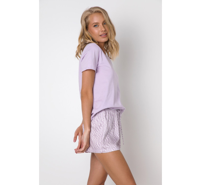 Dámské pyžamo Lily Short kr/r fialové - Aruelle