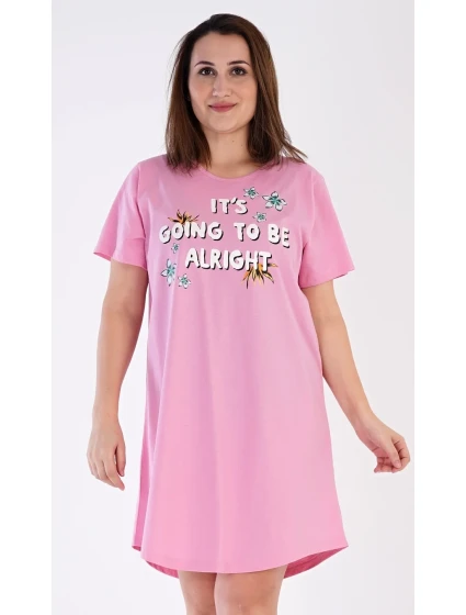 Dámská noční košile s krátkým rukávem model 20262796 - Vienetta Dámská noční košile s krátkým rukávem model 20262796 - Vienetta