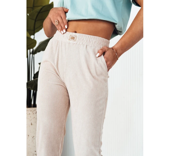 Dámské tepláky BRINAT beige FashionStreet UY2047 Dámské tepláky BRINAT beige FashionStreet UY2047