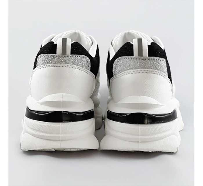 Bílo-černé dámské šněrovací sportovní boty (LU-3)
