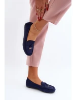 Dámské modré klasické semišové mokasíny model 21651261 - Boto