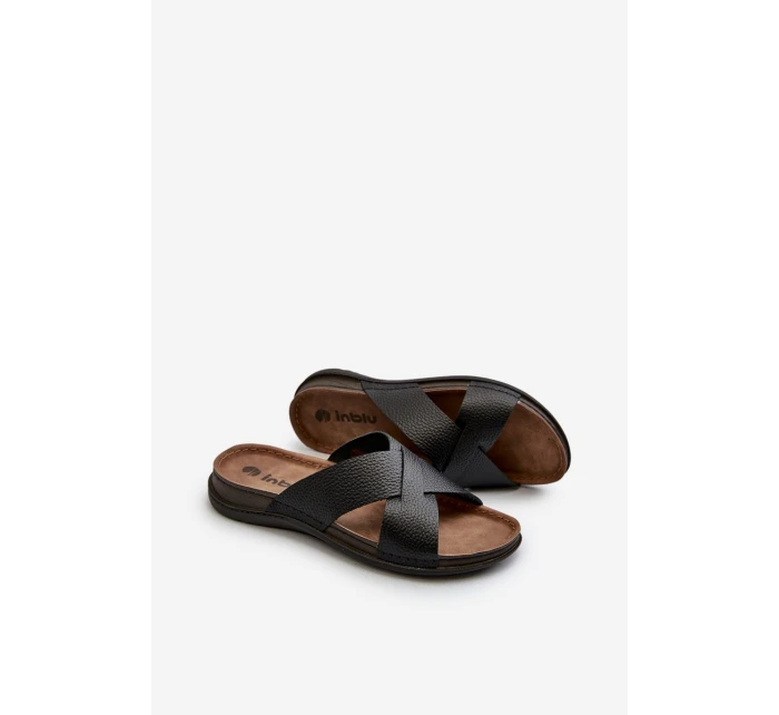 Lehké pohodlné pánské sandály s přezkami model 21665707 černé - Inblu