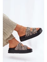 Dámské Pantofle S Přezkami Na Platformě Zebra model 21696604 - Boto