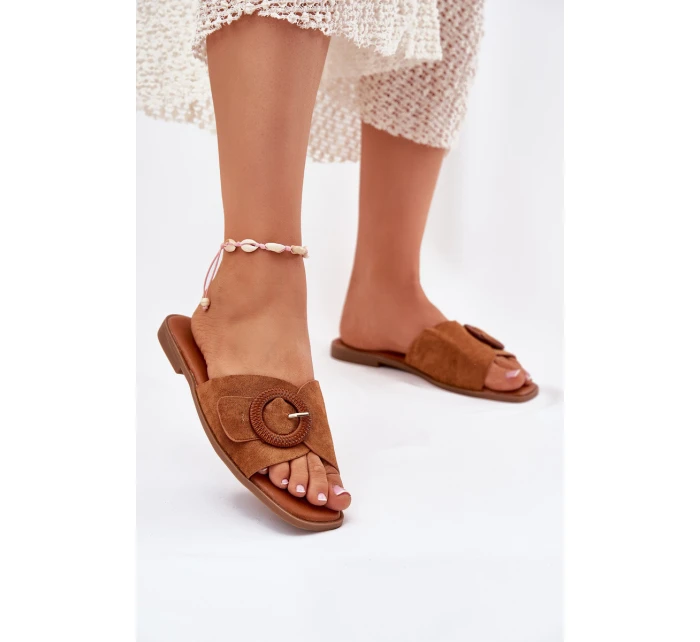 Klasické Dámské Plážové Pantofle Béžové model 21698865 - Boto Klasické Dámské Plážové Pantofle Béžové model 21698865 - Boto