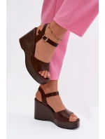 Dámské sandály na platformě Eko kůže Čokoládové model 21937495 - Boto