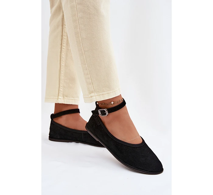 Baleríny z přírodního semiše Big Star model 22069356 Černé - Big Star Shoes